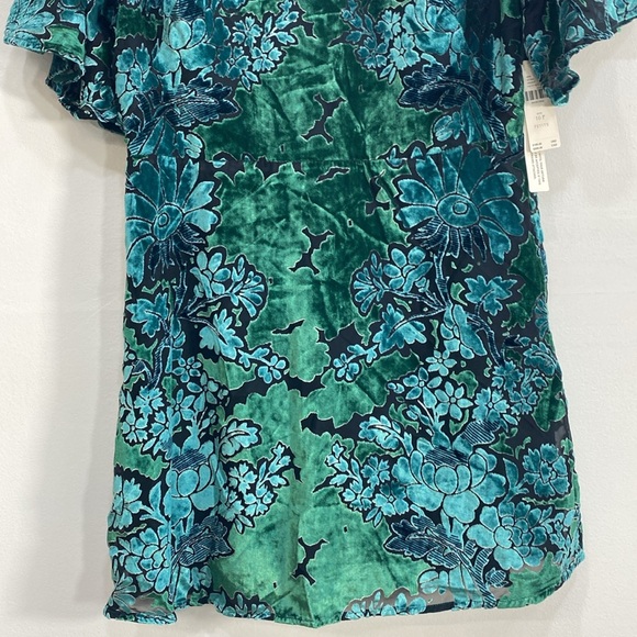 By Anthropologie Short Sleeve Mock Neck Velvet Mini Dress 10P NWT - Picture 4 of 13